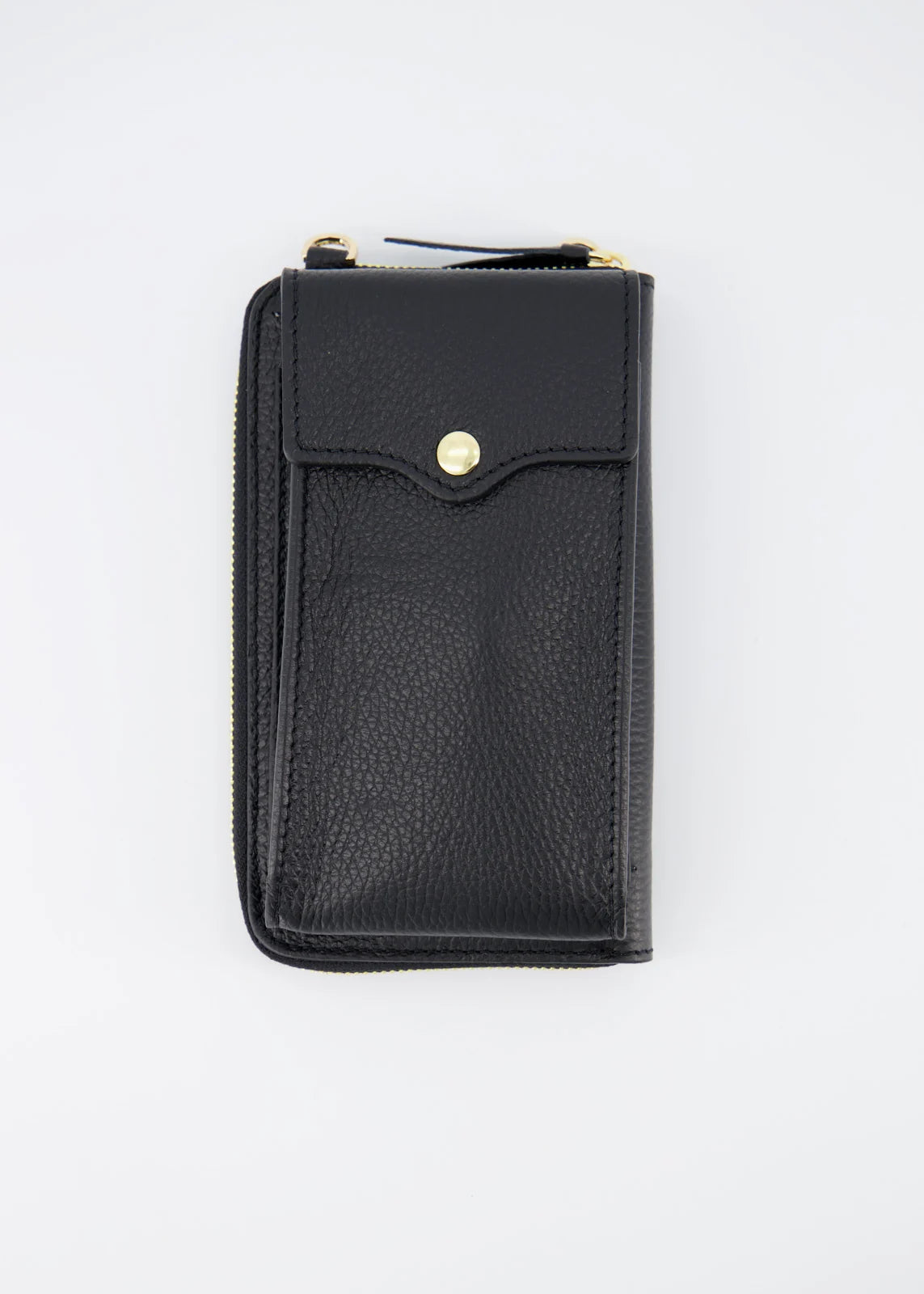 Leather Wallet With Phone Pocket & Strap