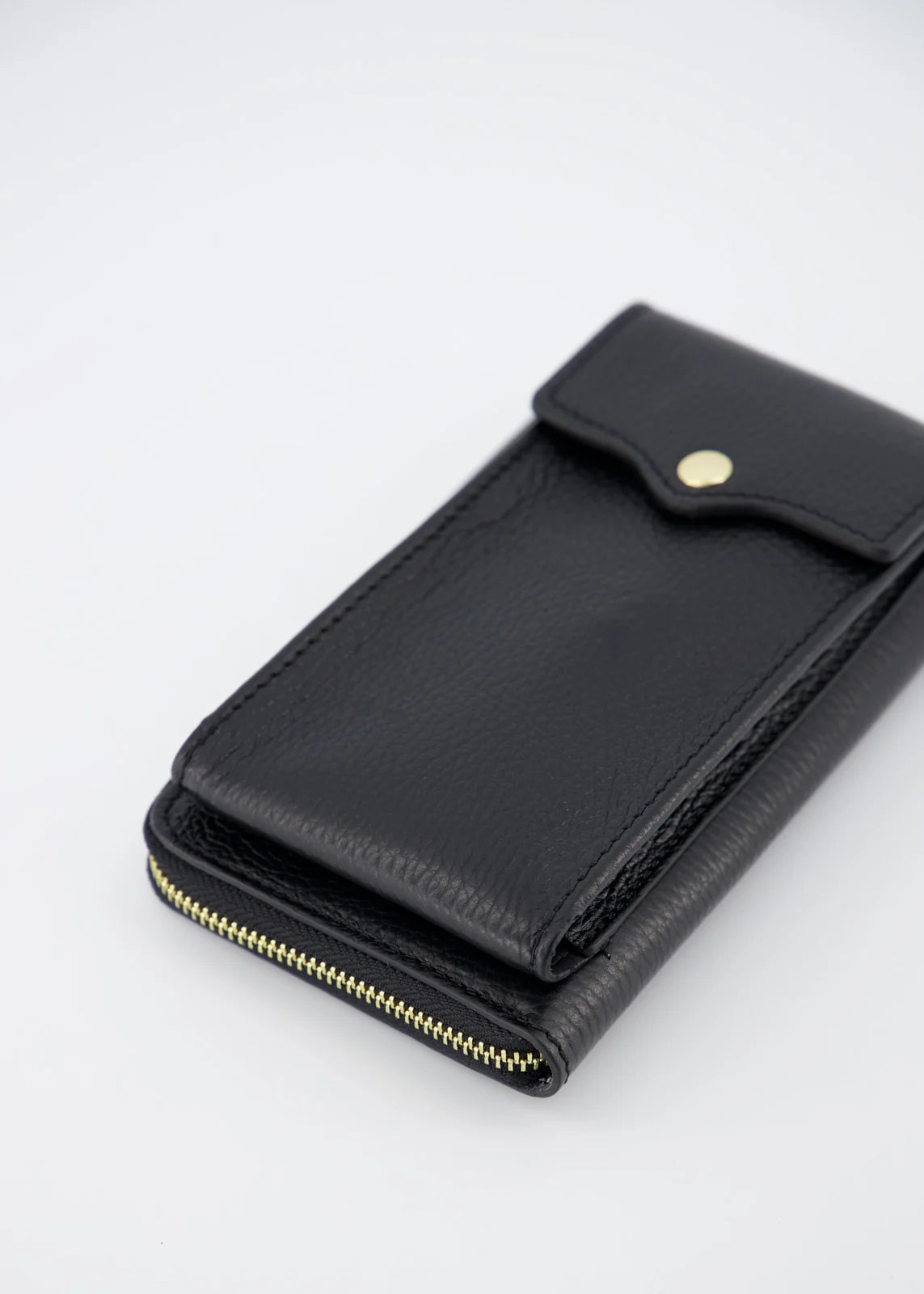 Leather Wallet With Phone Pocket & Strap