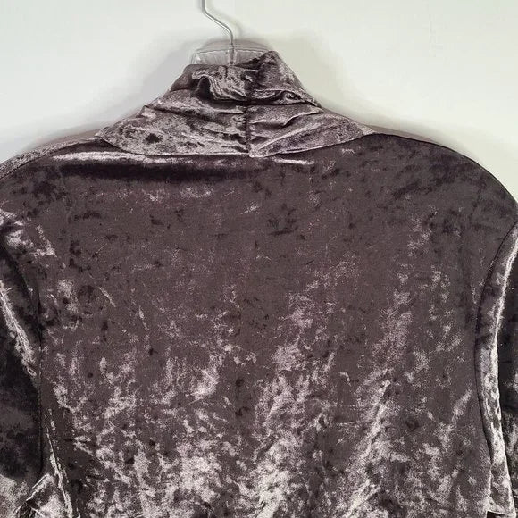 Crushed Velvet Laser Cut Open Jacket