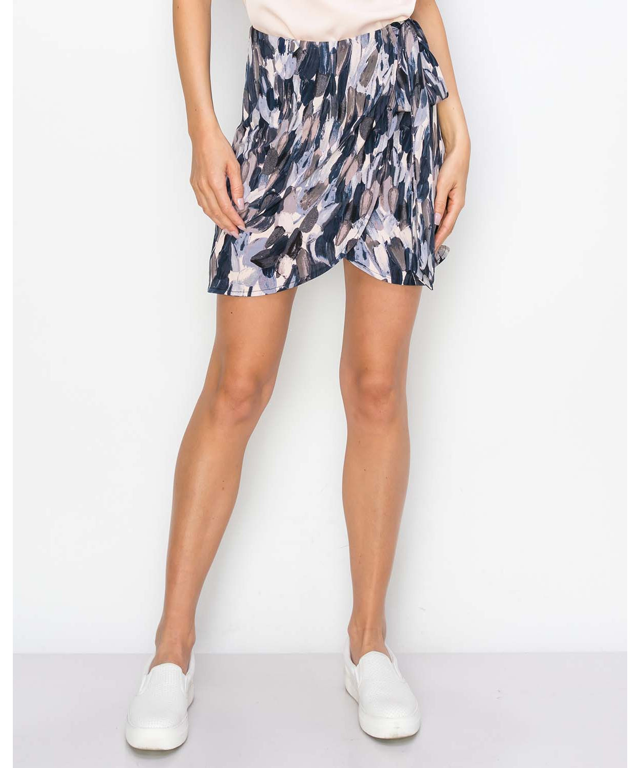 Printed Skirt With Side Tie