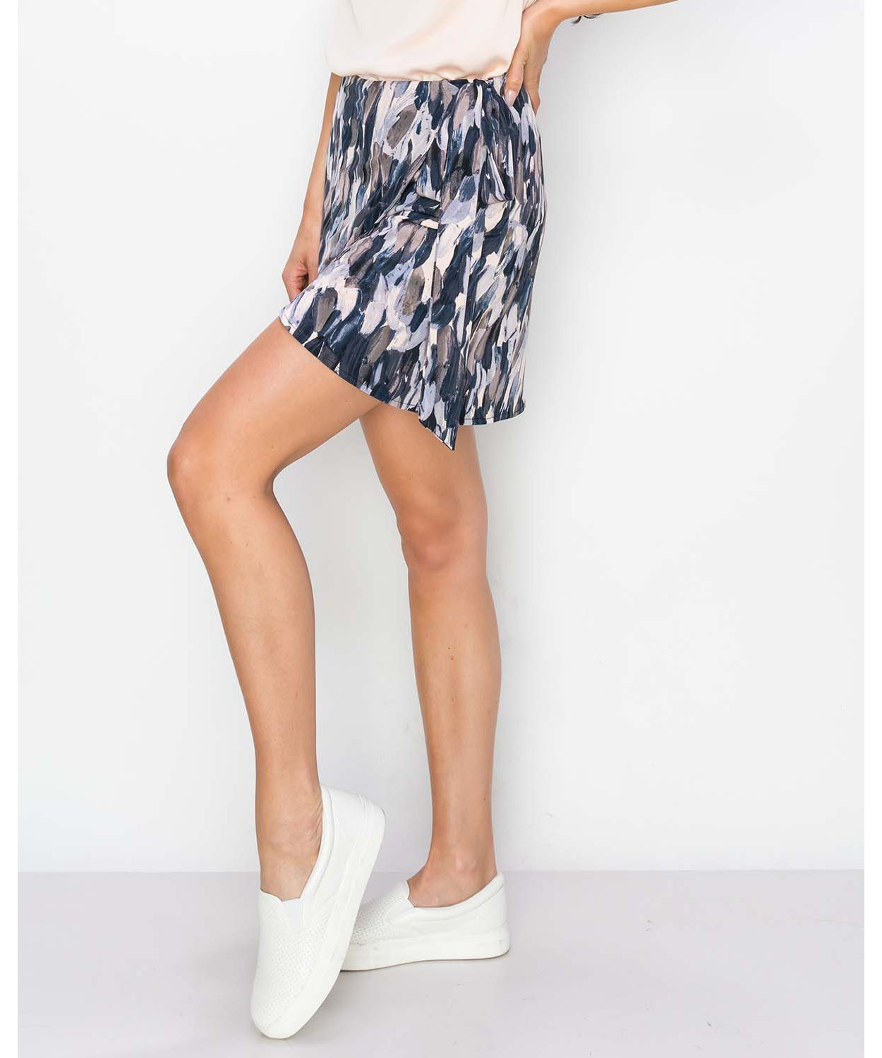 Printed Skirt With Side Tie