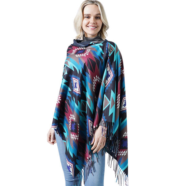 Navajo Print Button Shawls