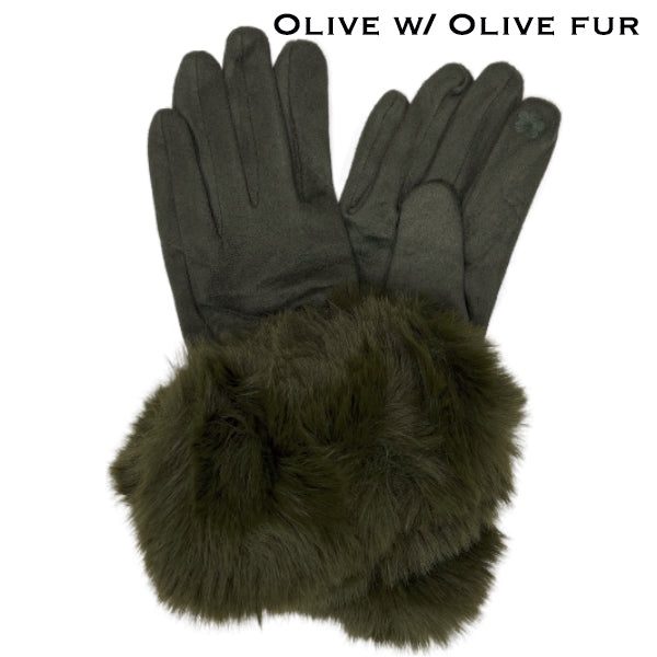 Realistic Faux Fur Gloves (in 16 colors)
