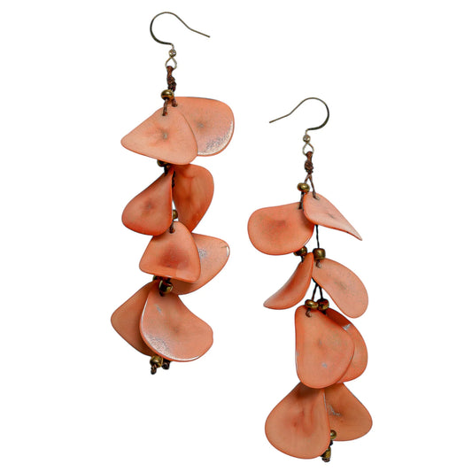 Layered Tagua Petal Earrings (in 2 colors)