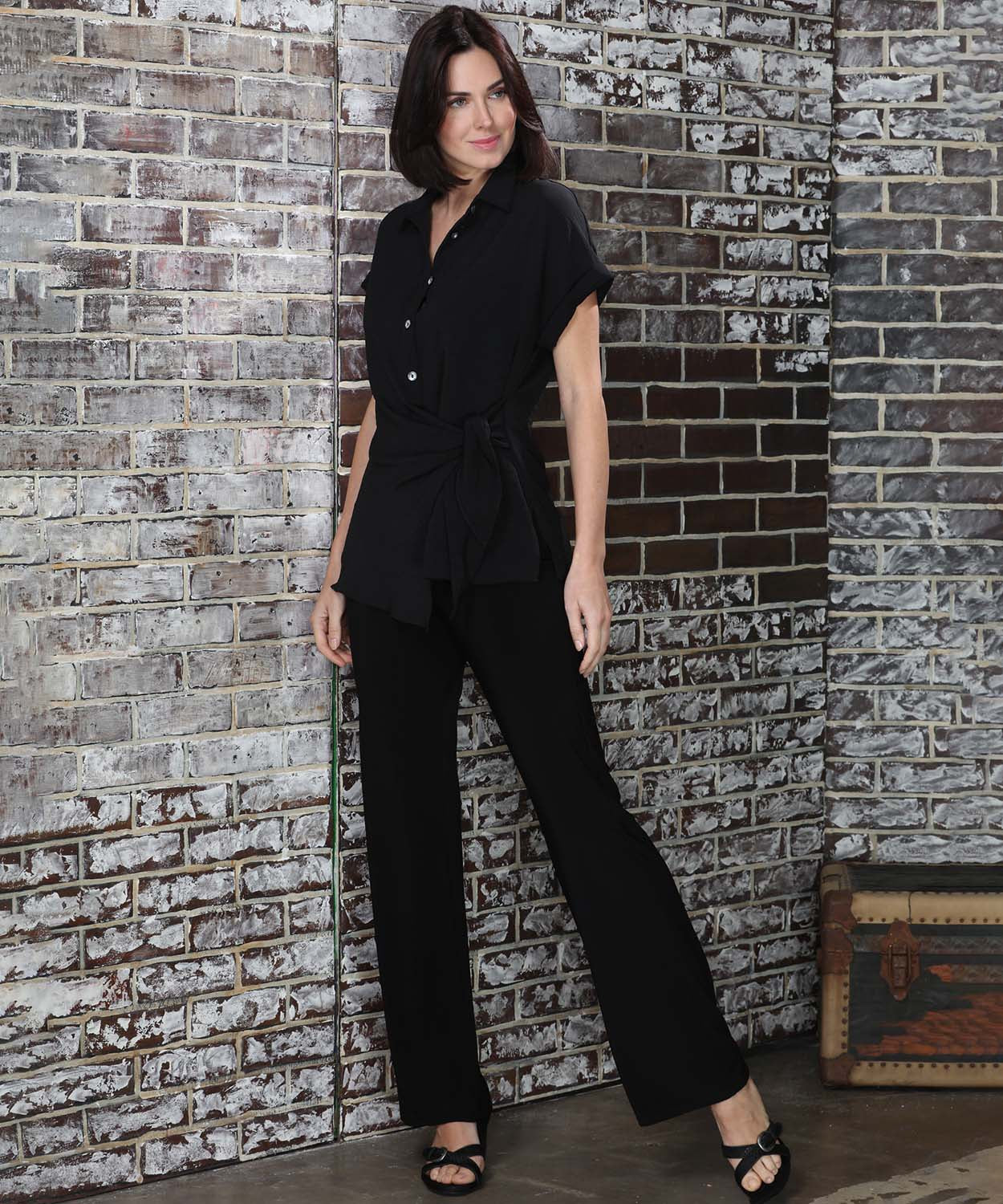 Straight Leg Wrinkle Free Pants