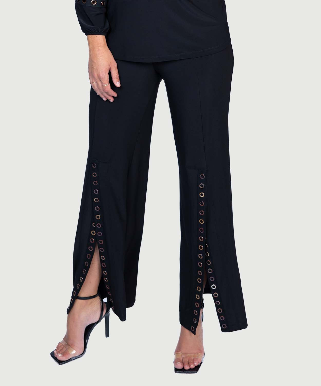 Palazzo Pants with Grommet Embellishment