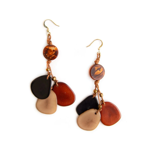 Hand-Tied Triple Drop Earrings