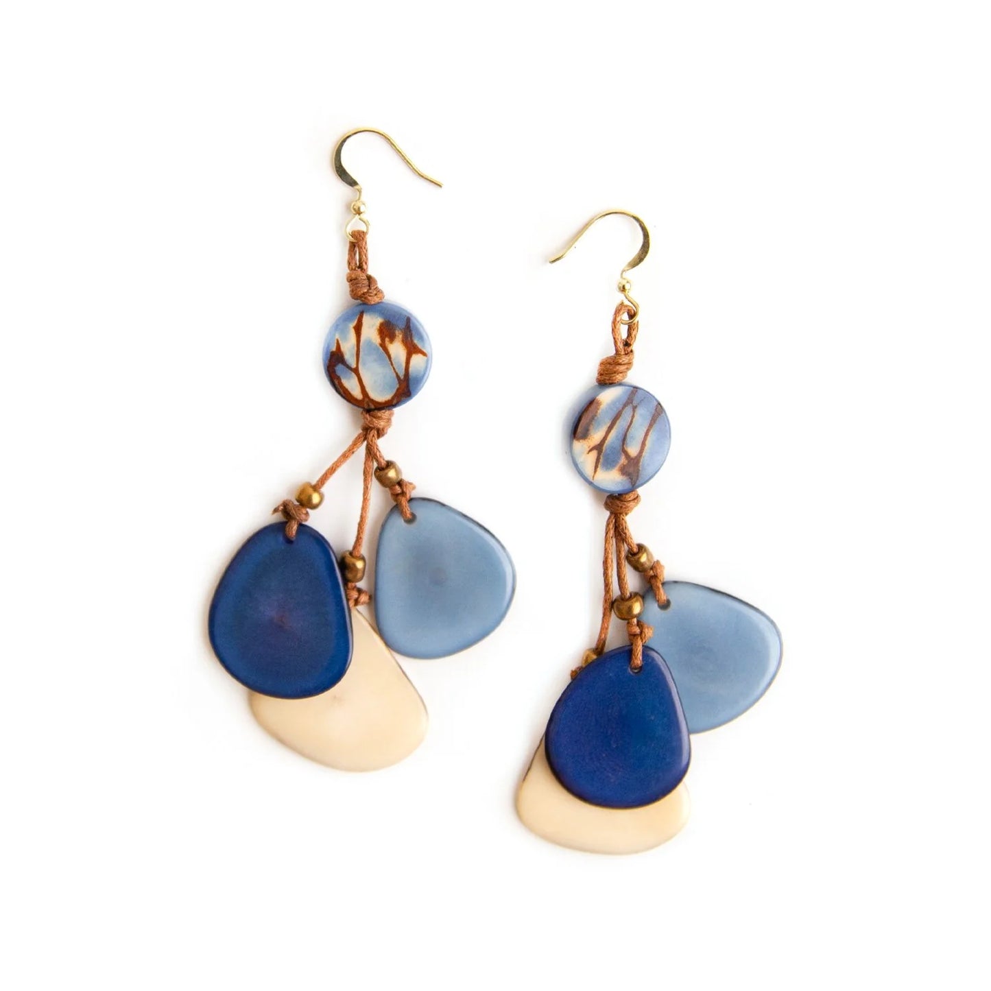 Hand-Tied Triple Drop Earrings