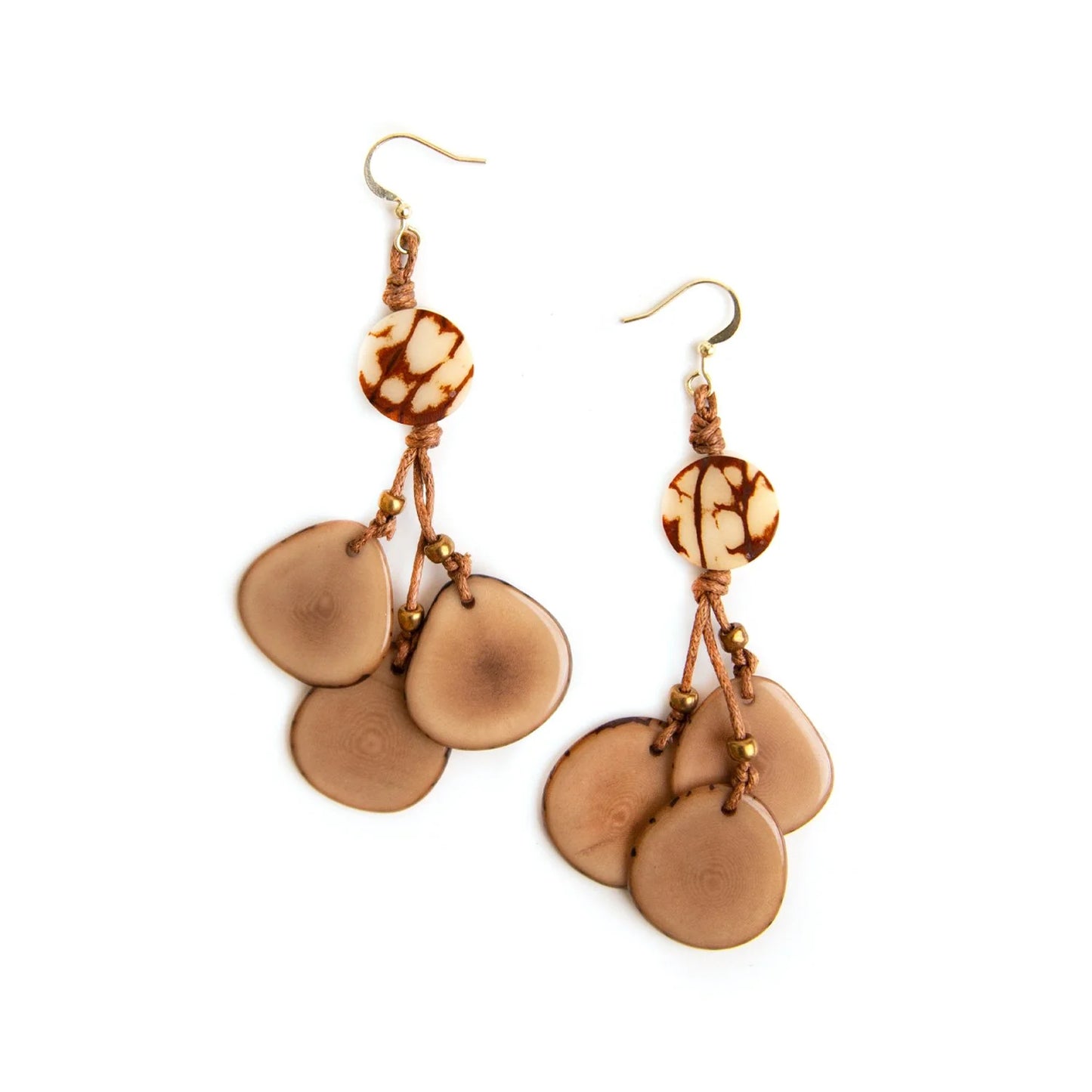 Hand-Tied Triple Drop Earrings