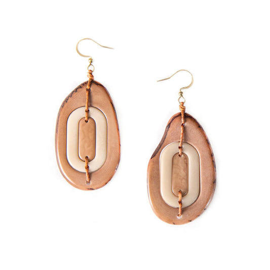 Carved Oval Layer Earrings (in 2 colors)
