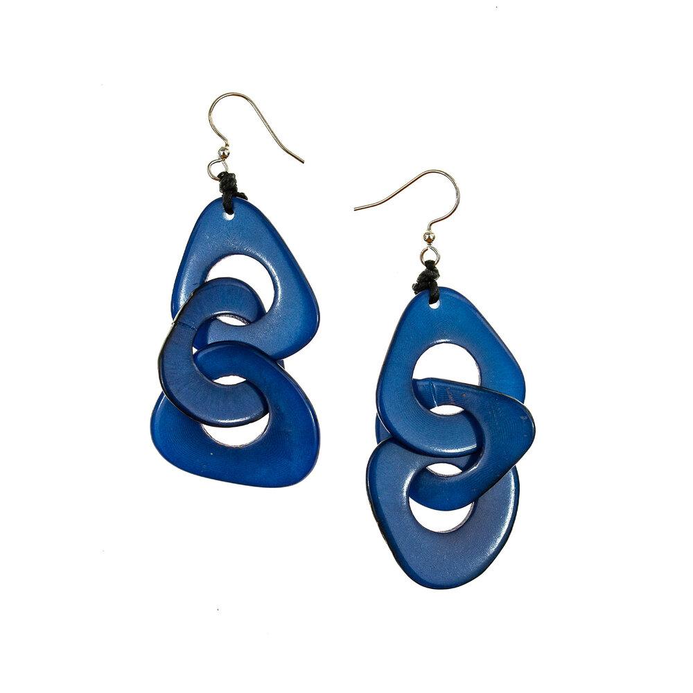 Tri-Drop Hand-Carved Earrings