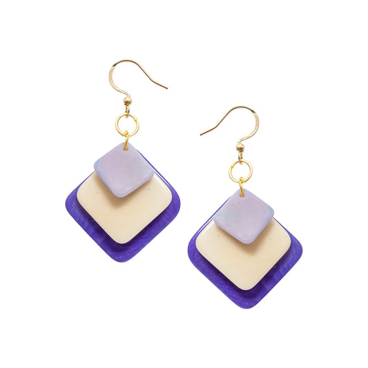 Layered Square Drop Earrings (Available in 2 colors)