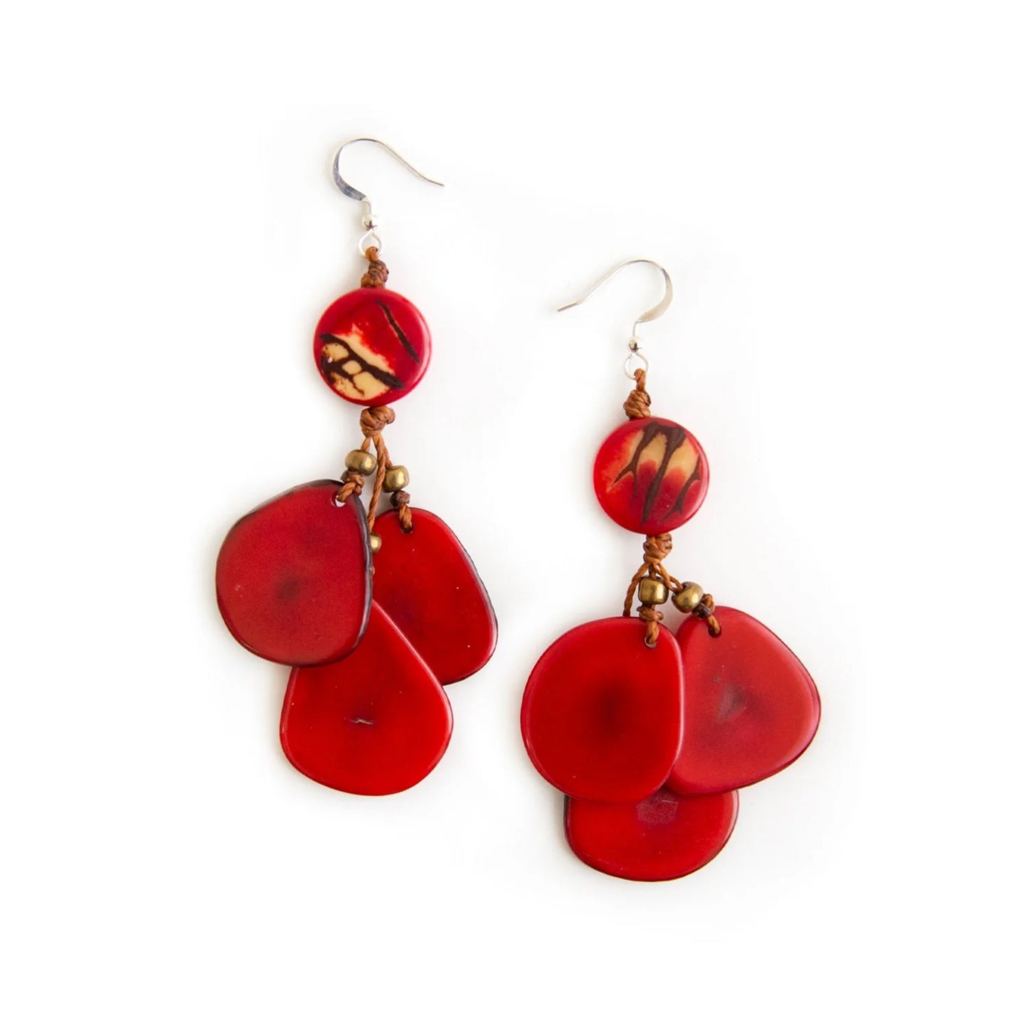 Hand-Tied Triple Drop Earrings