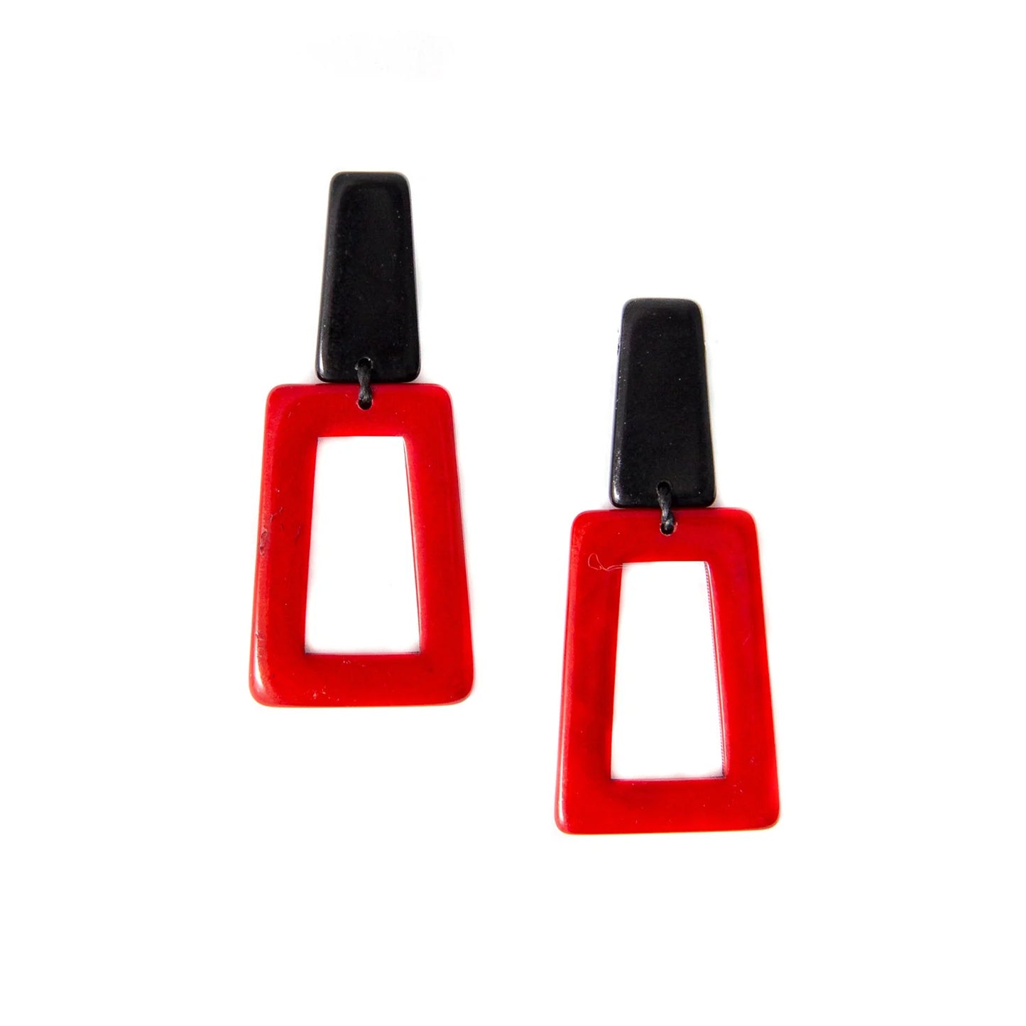 Hand-carved Geometric Earrings (Available in 3 colors)
