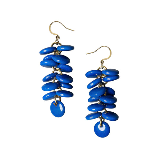 Organic Disc Cascade Earrings (Available in 4 colors)