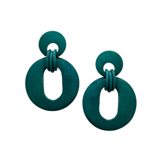 Modern Tagua Link Drop Earrings (Available in 2 colors)