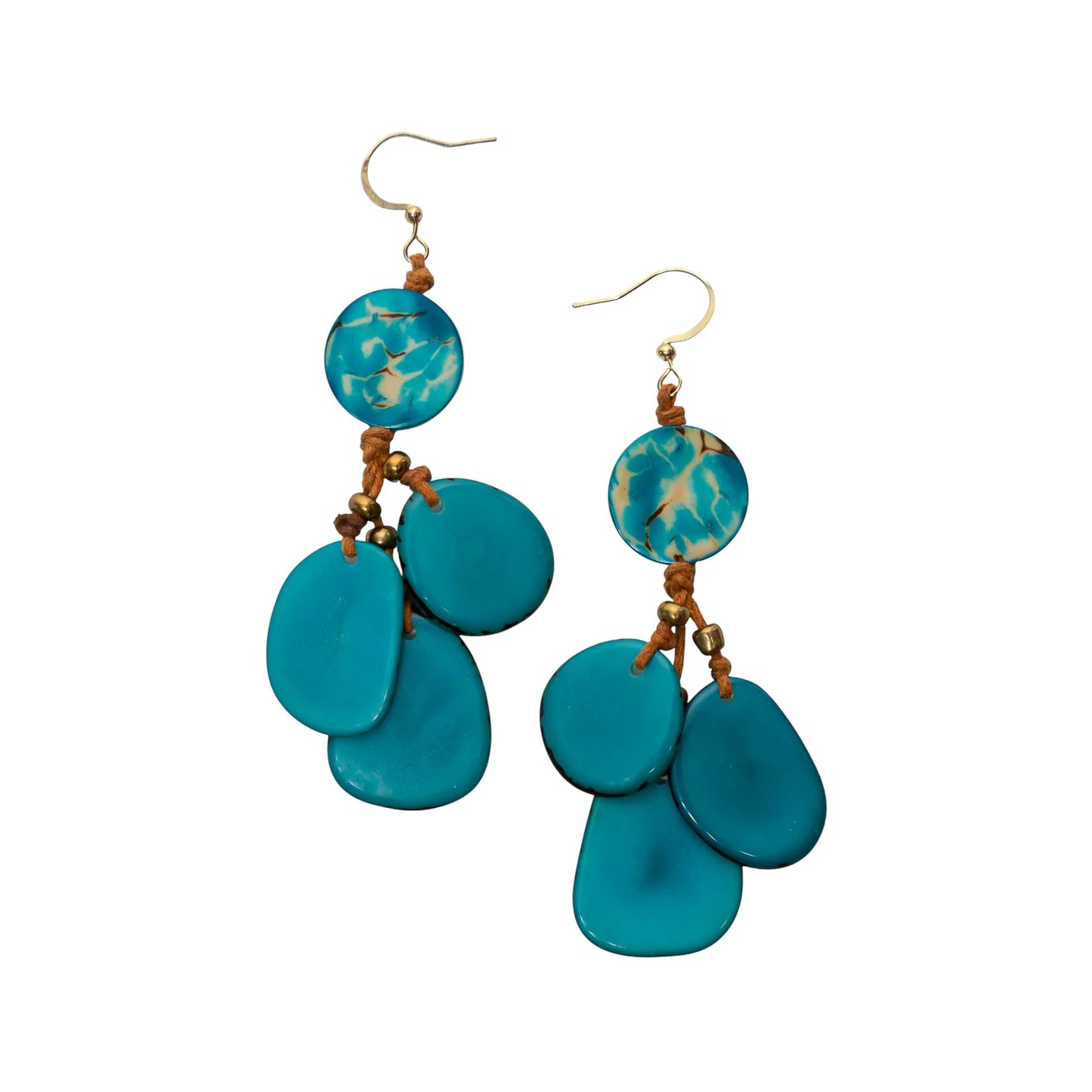 Hand-Tied Triple Drop Earrings
