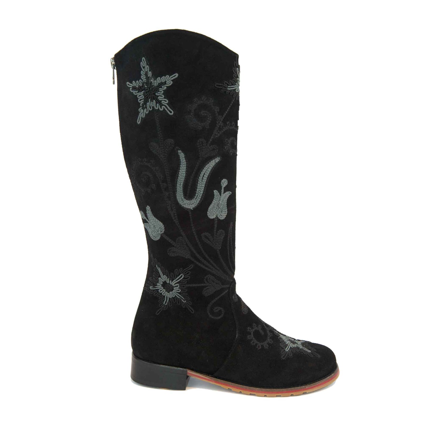 Gypsy Tall Embroidered Brushed Leather