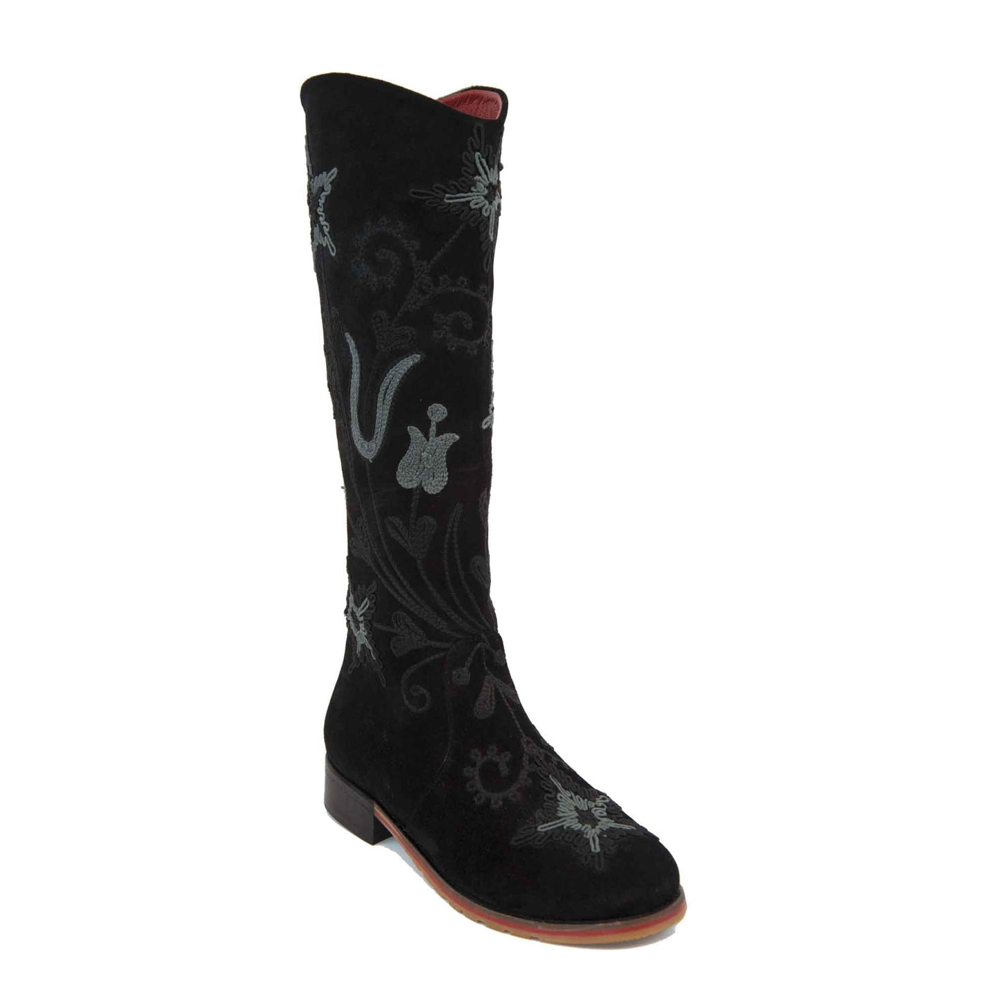 Gypsy Tall Embroidered Brushed Leather