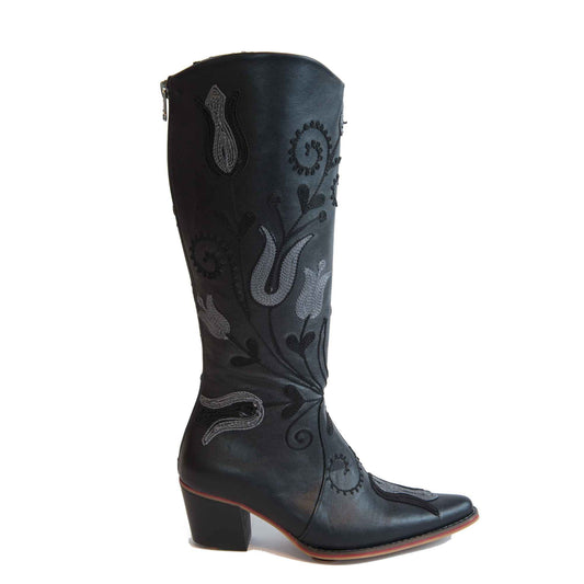 Cheyenne Tall Embroidered Leather 3