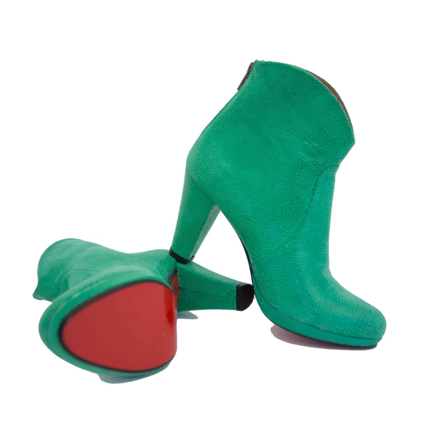 Collette Short Shiny Mint Green Boot