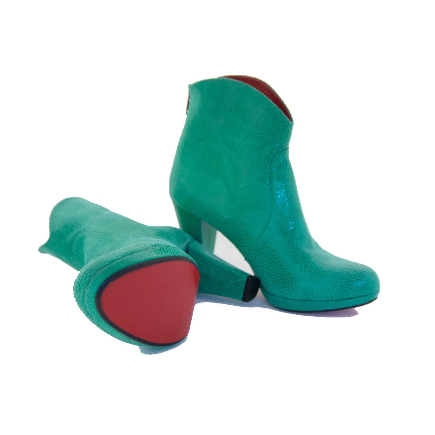 Collette Short Shiny Mint Green Boot