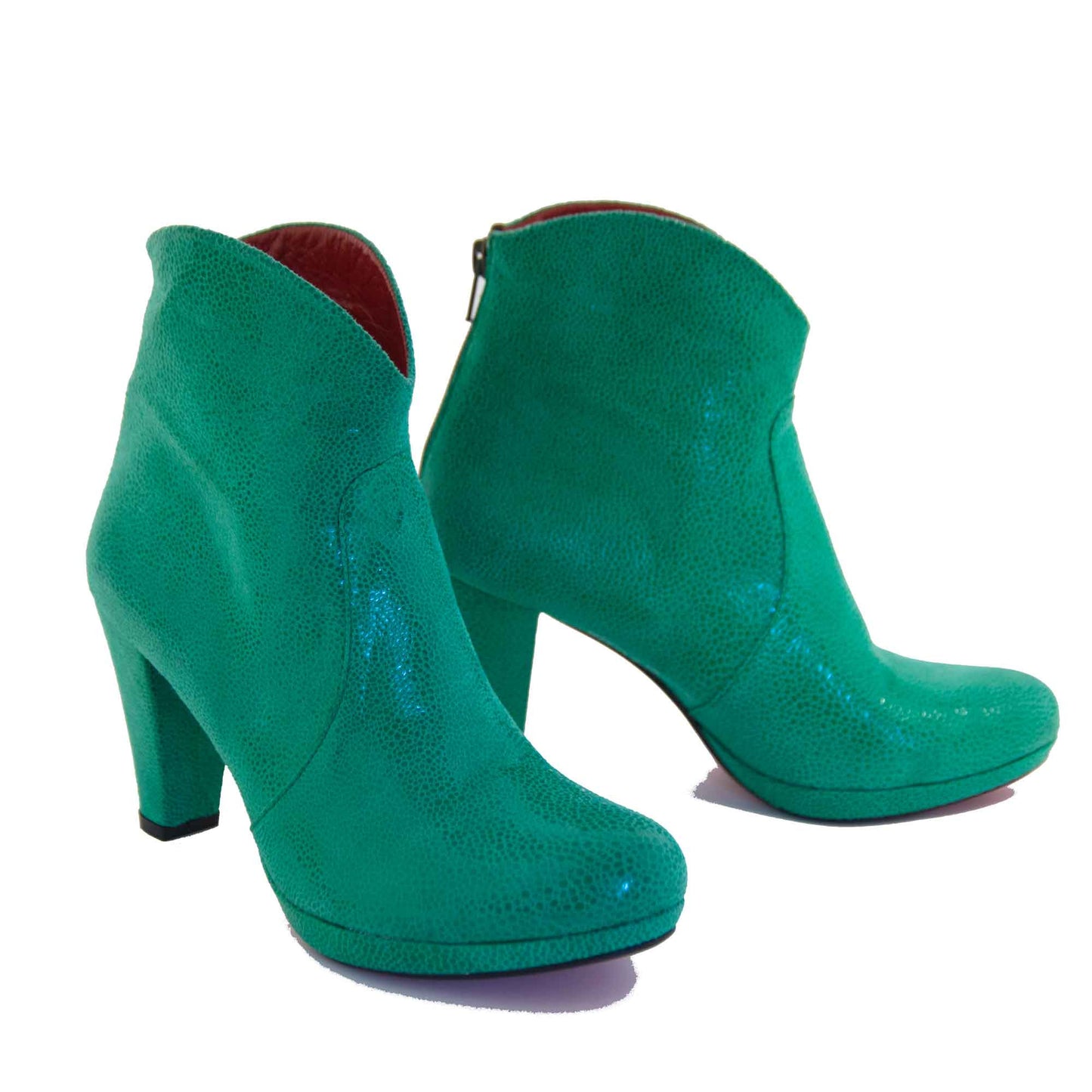 Collette Short Shiny Mint Green Boot