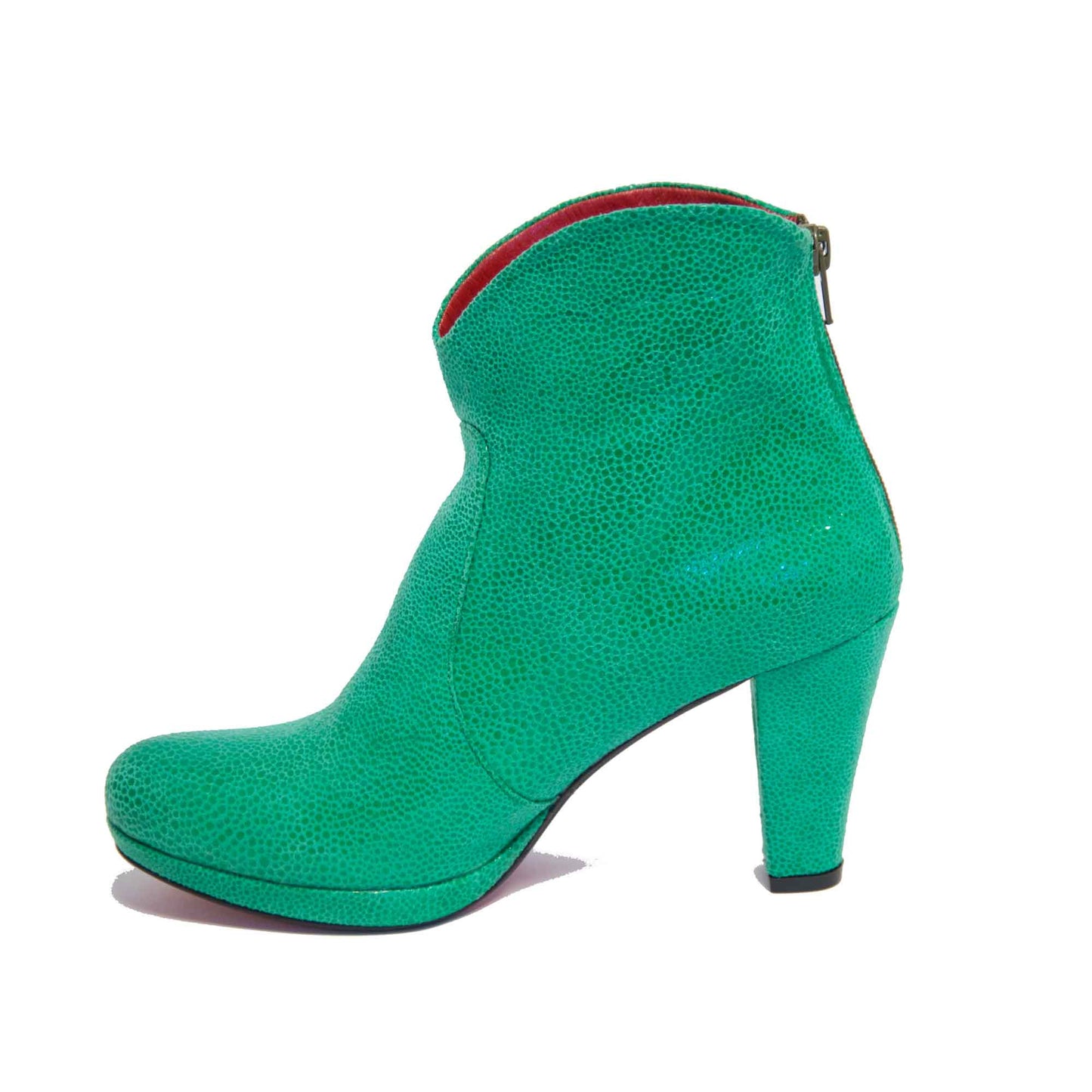 Collette Short Shiny Mint Green Boot