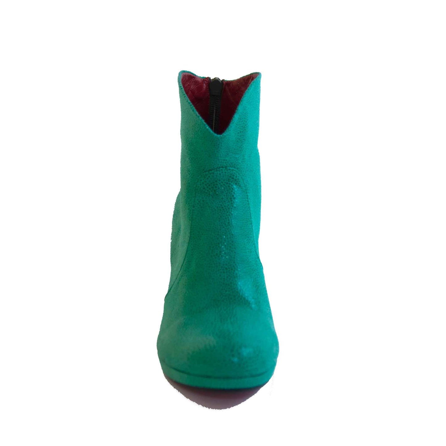 Collette Short Shiny Mint Green Boot