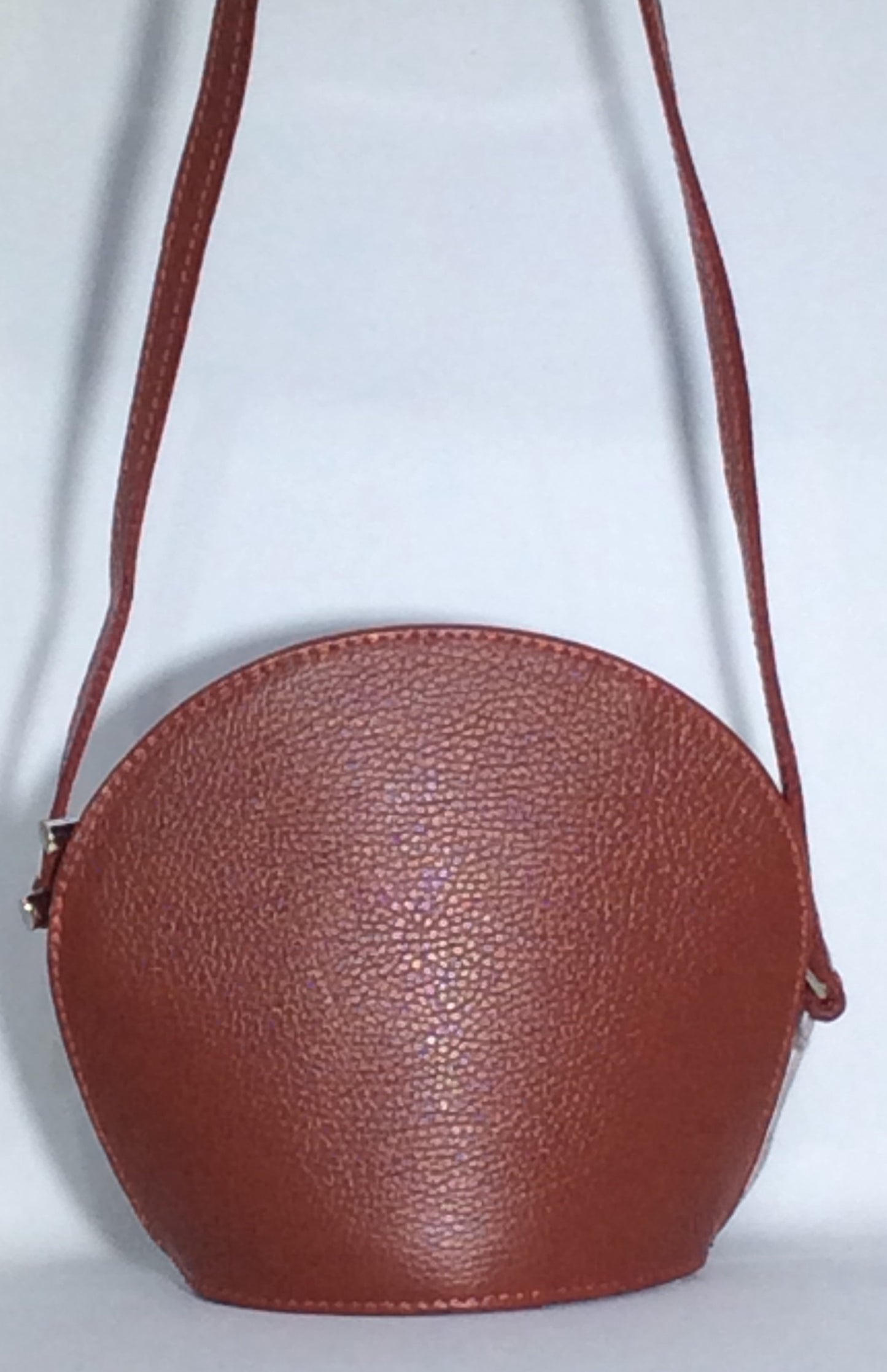 Shell shaped red Italian leather purse