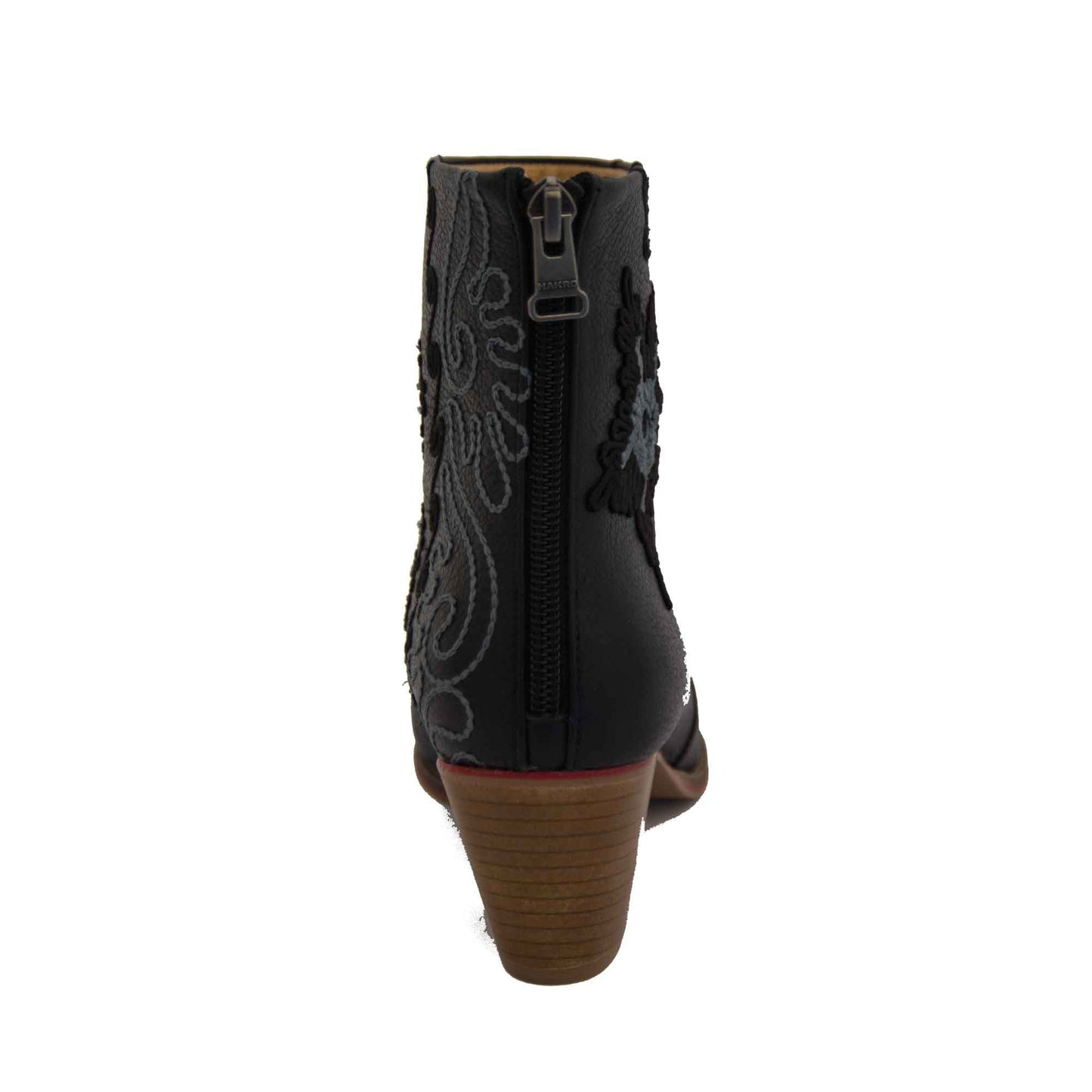 Short 2-Tone Embroidered Handcrafted Leather Boots