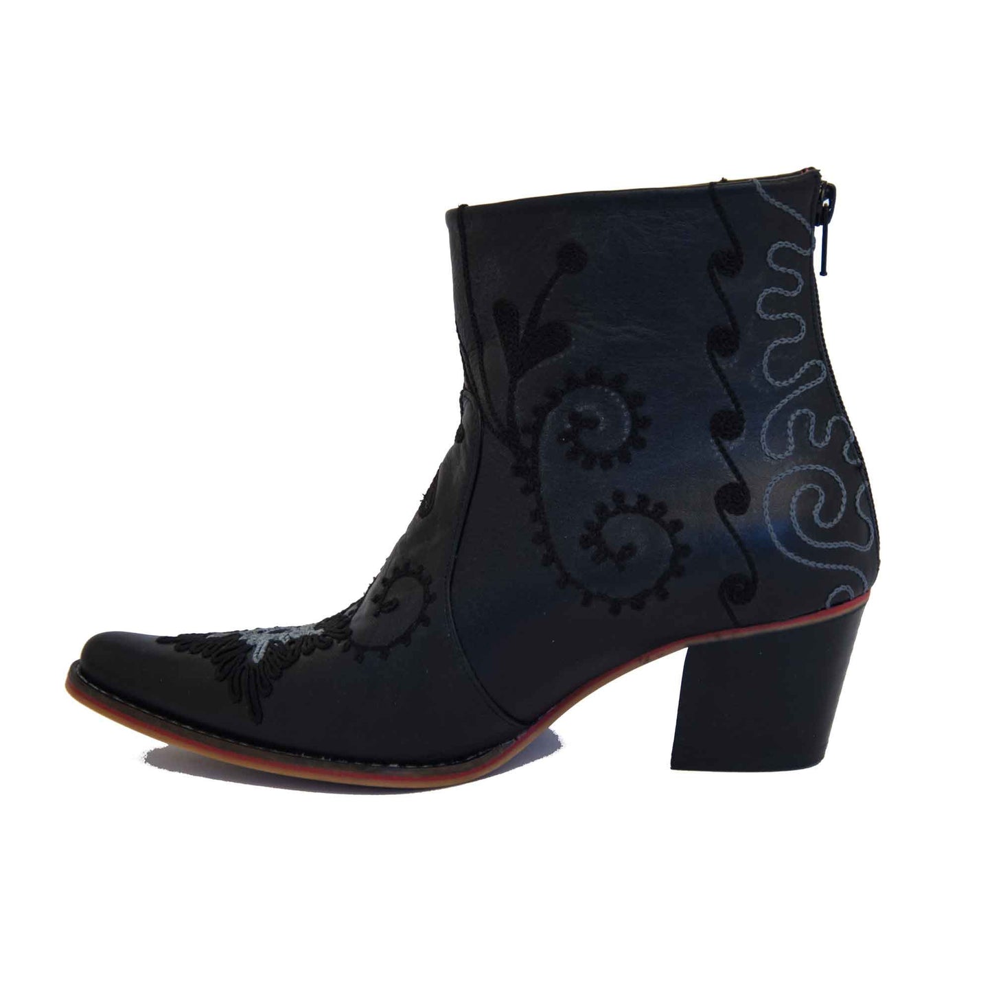Cheyenne Short Embroidered Leather Boot