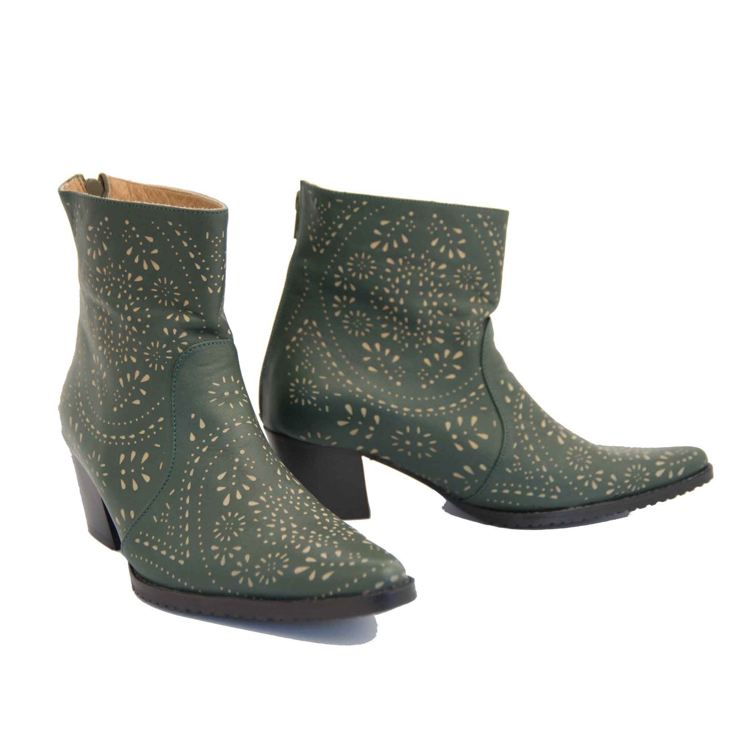 Cheyenne Short Laser Cut Leather Boot