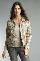 Reversible Khaki and Muted Pink Floral Pattern Jacket