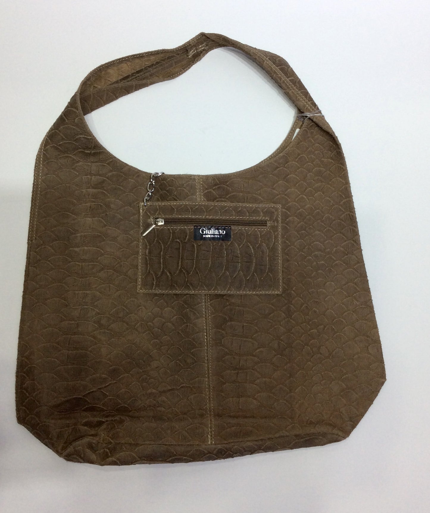 Crocodile Design Italian Leather Shopper Tote