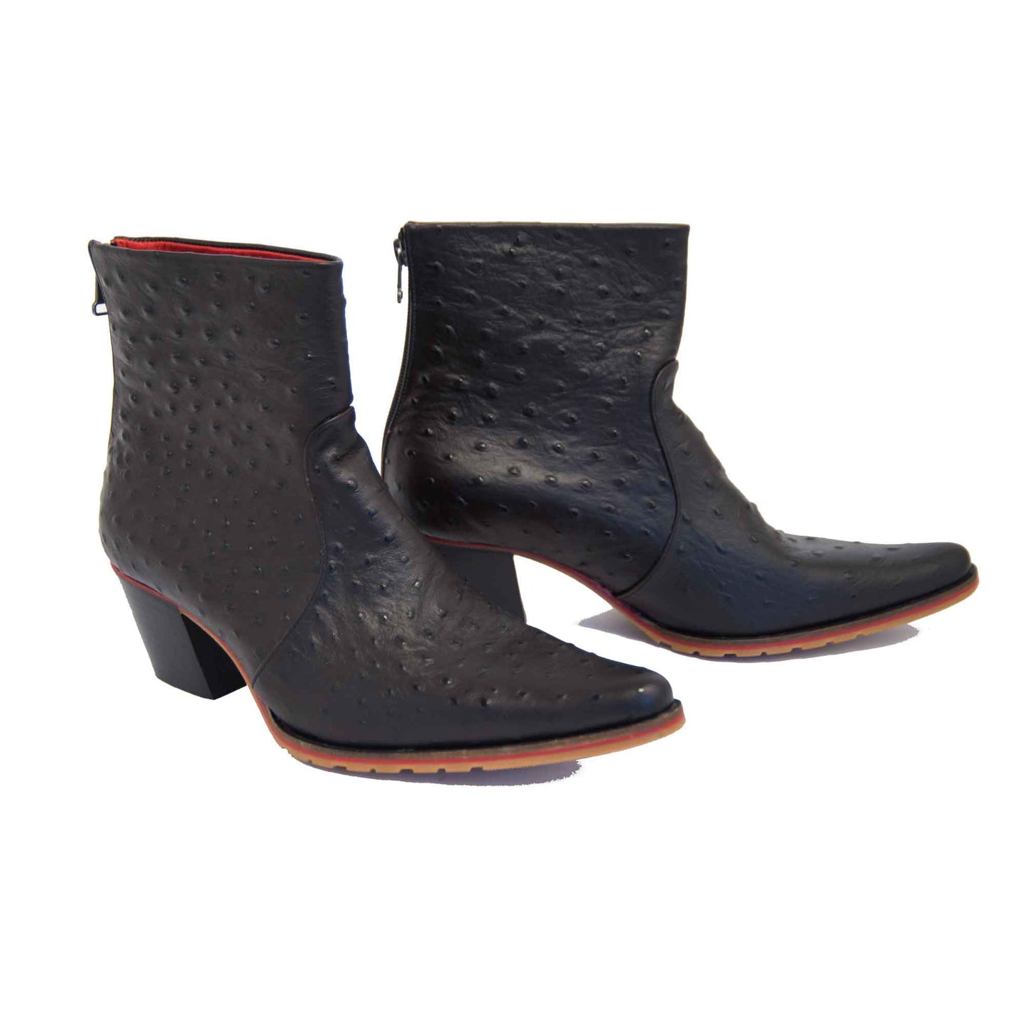 Cheyenne Short Ostrich Style Leather Boot