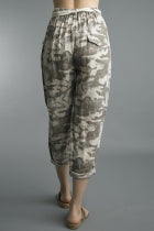 Tie Dyed Italian Linen Capri Pants
