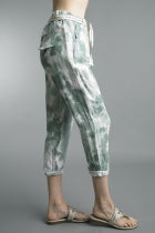 Tie Dyed Italian Linen Capri Pants