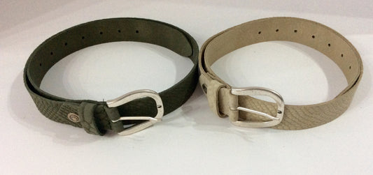Italian Leather Belt in Faux Reptile