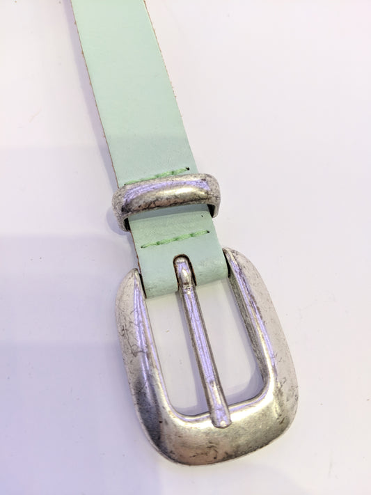 Mint colored leather belt