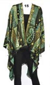 More Reversible Printed Cashmere Ruana Wraps