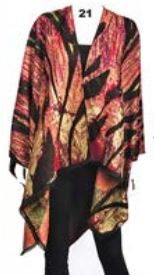 More Reversible Printed Cashmere Ruana Wraps