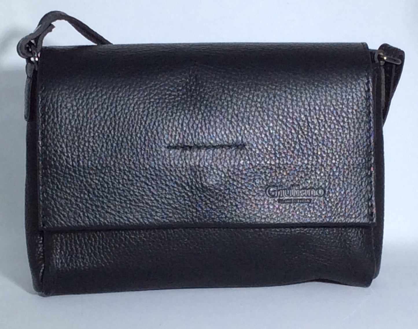 Italian Leather Shoulder Bag with 3 Compartments