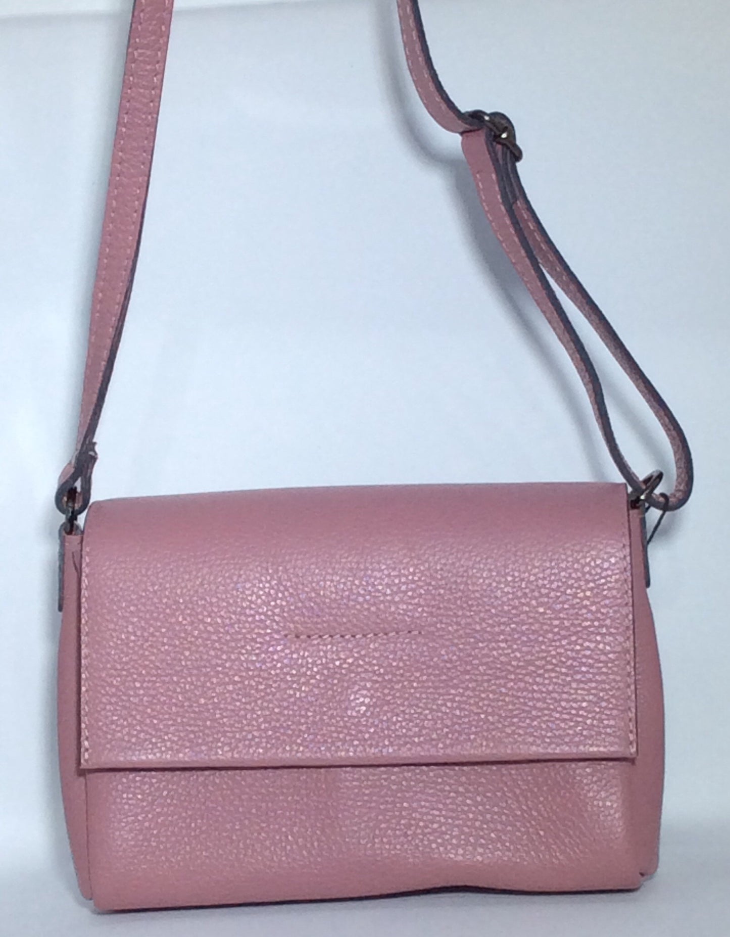 Italian Leather Shoulder Bag with 3 Compartments