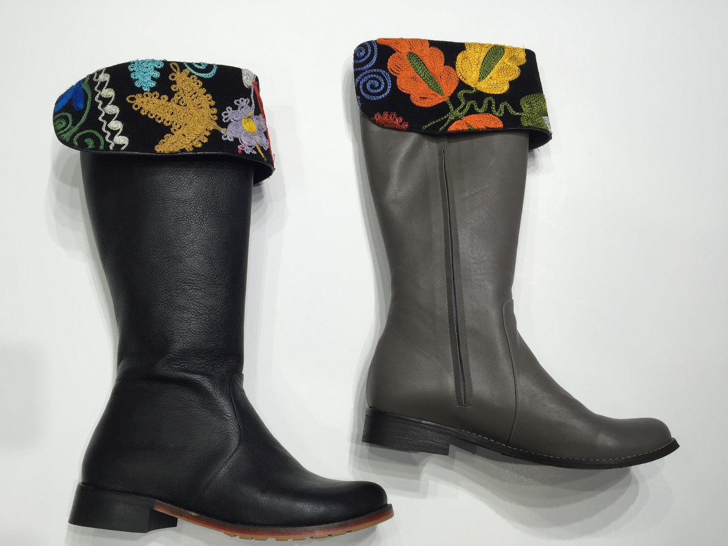 Foldover Cuff Handcrafted Round-Toe Walking Boots