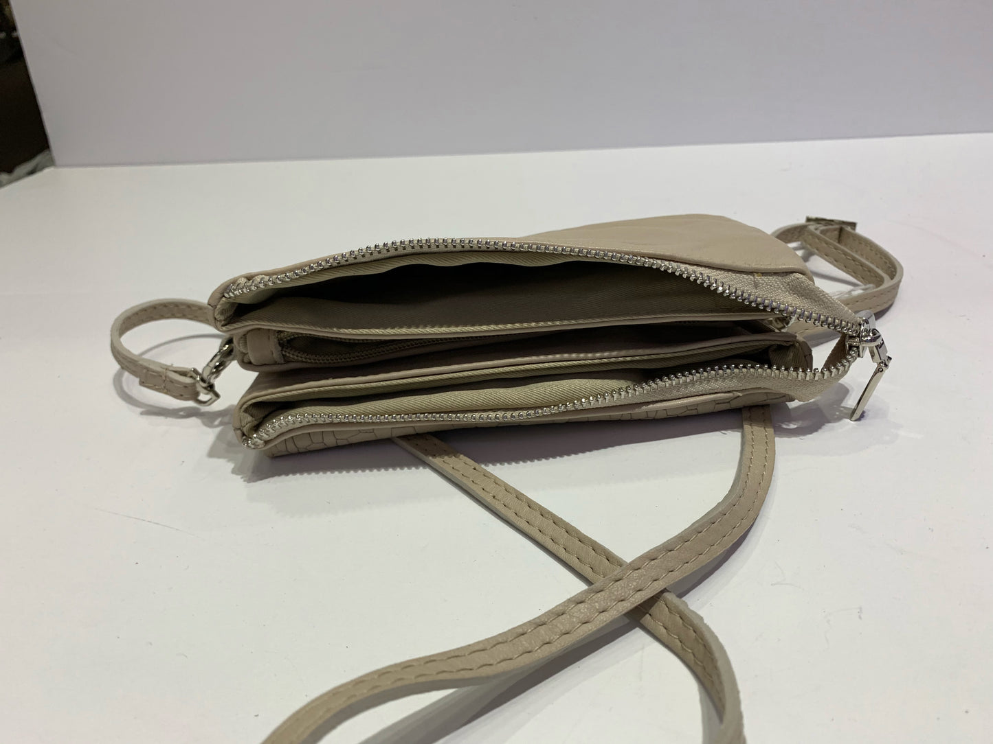 Tri-Pocket Italian Clutch Purse