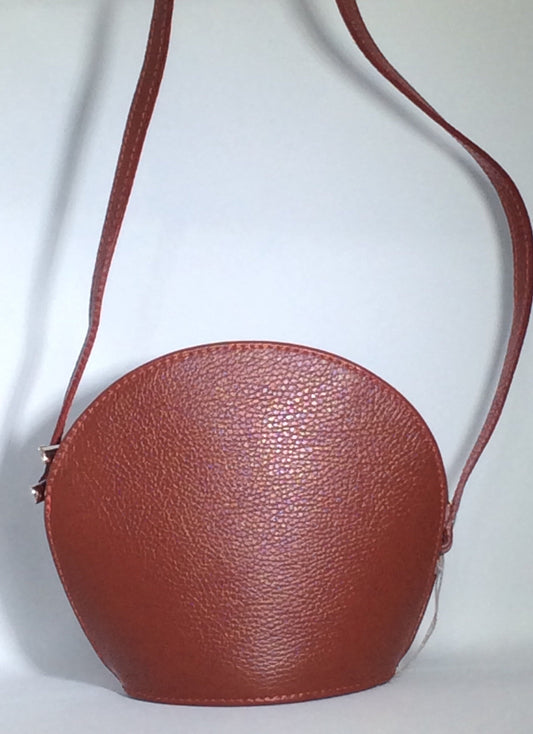 Rounded Shape Italian Shoulder Bag