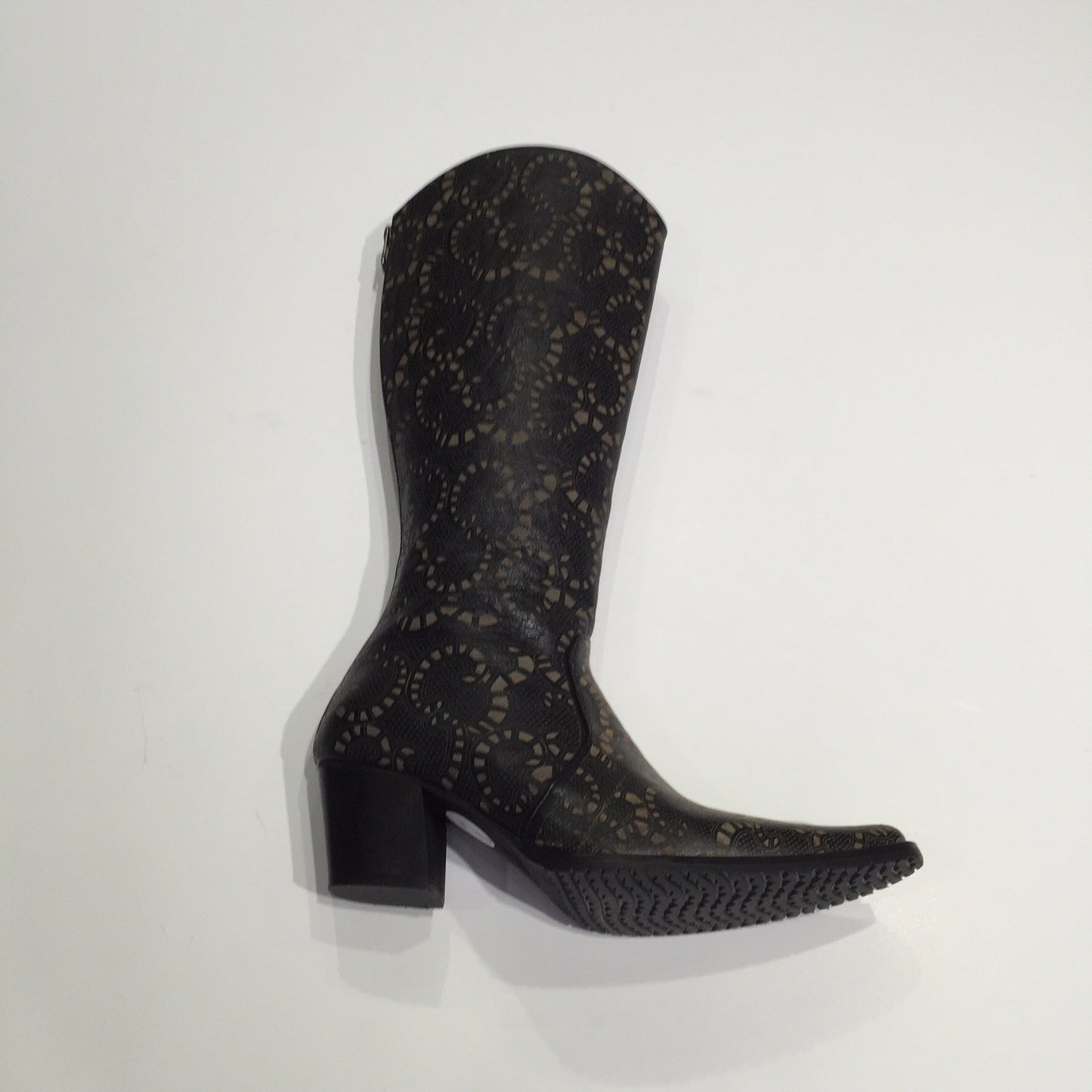 Cheyenne Tall laser cut leather