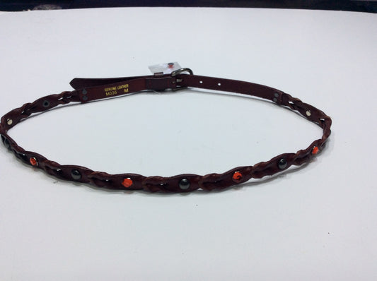 Belts-Narrow Width Leather with a Little Bit of Braid and Crystals