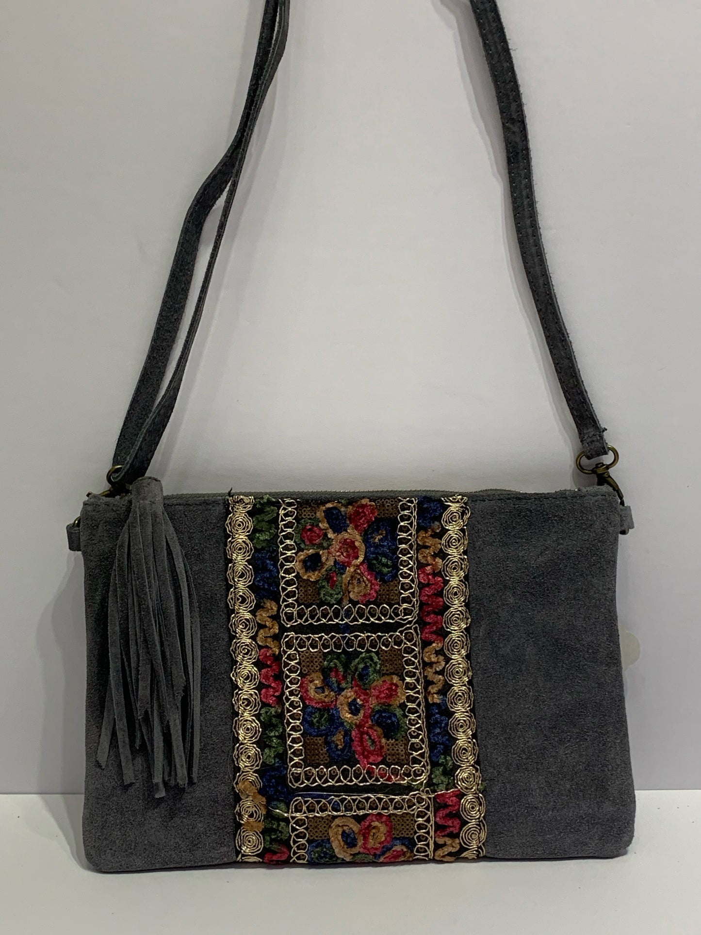 Tapestry Accents Italian Suede Purse